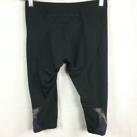 Nike Dri Fit Leggings Women Sz M Black Stretch Knit Capri Cropped Athletic Pant - Picture 3 of 11